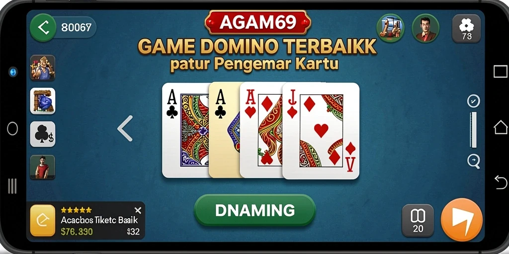 Tampilan gameplay AGAM69 yang memukau dengan kartu Domino.