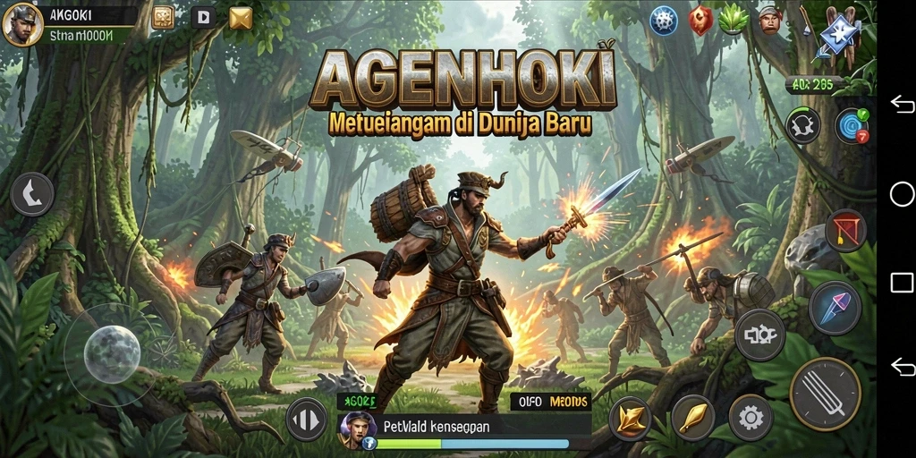 Screenshot AGENHOKI menampilkan aksi seru dalam gameplay petualangan.