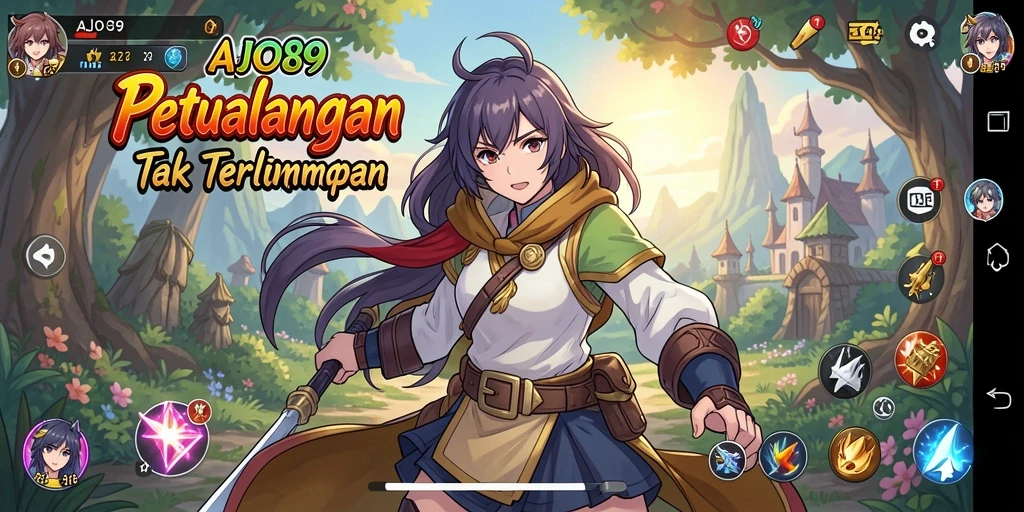 Tampilan gameplay AJO89 yang penuh warna dan dinamis.
