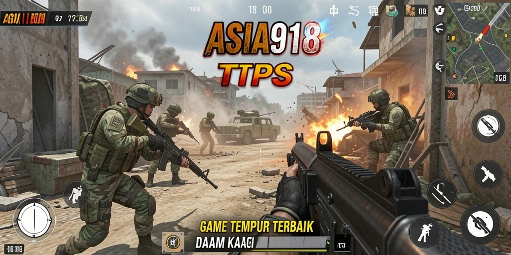 Screenshot gameplay ASIA918 dengan aksi mendebarkan dalam TPS.