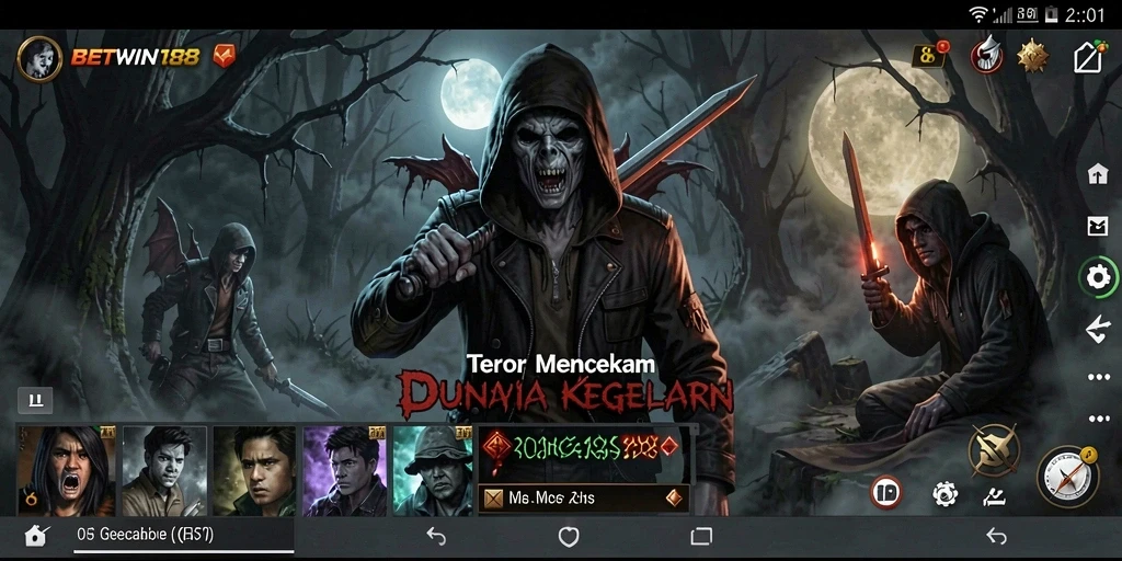 Tangkapan layar BETWIN188 menampilkan suasana horor yang mencekam.