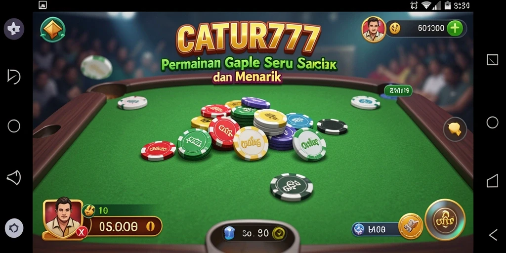 Screenshot gameplay CATUR777 yang menunjukkan keseruan bermain Gaple.