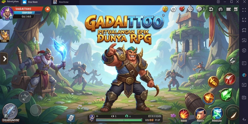 Screenshot utama GADAITOTO menampilkan momen seru dalam petualangan RPG.