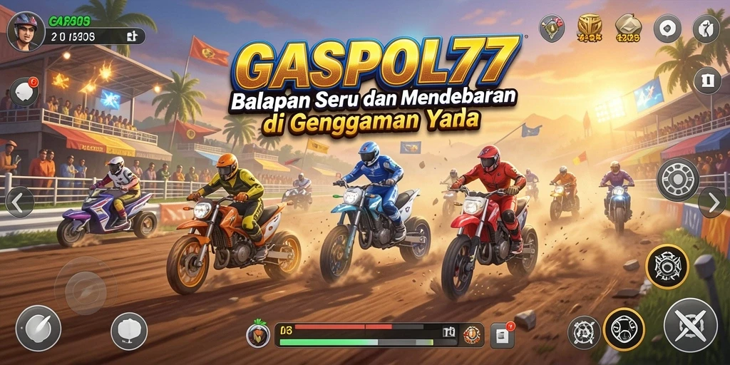 Tangkapan layar gameplay yang menunjukkan aksi balapan mendebarkan.