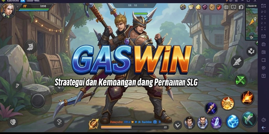 Tangkapan layar gameplay GASWIN menunjukkan pertempuran strategi yang intens.