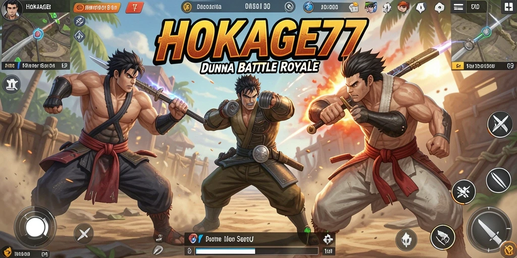 Gameplay HOKAGE77 yang seru di arena Battle Royale.