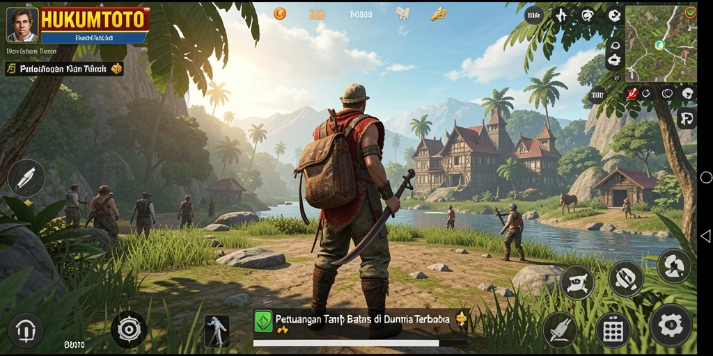 Tampilan gameplay HUKUMTOTO yang menakjubkan dalam dunia terbuka.