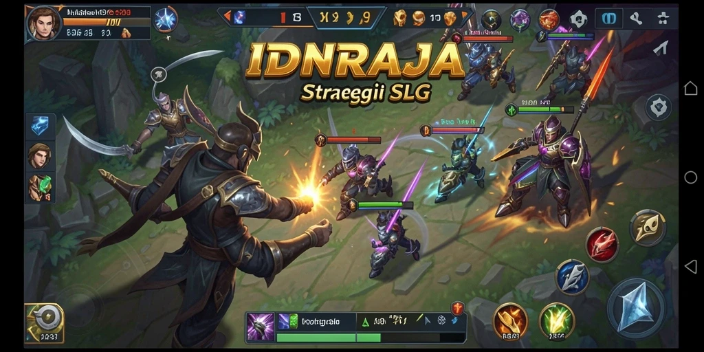 Tangkapan layar utama IDNRAJA menampilkan aksi strategi mendebarkan.