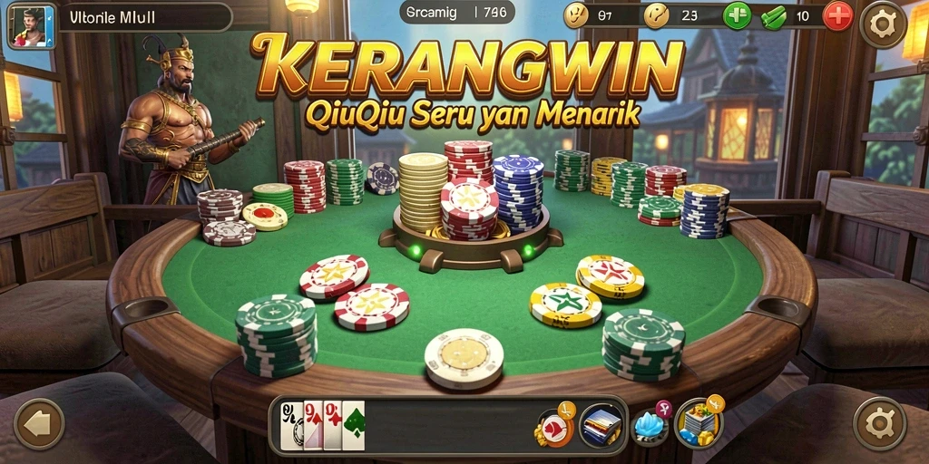Tampilan gameplay seru dari KERANGWIN saat bermain QiuQiu.
