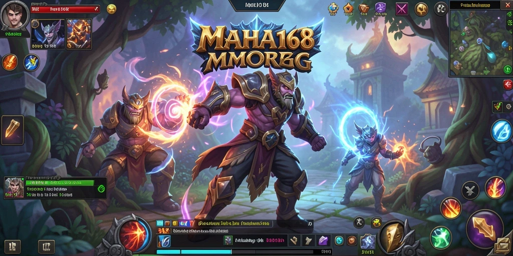 Tangkapan layar dari gameplay MAHA168 yang menampilkan pertarungan seru di dunia MMORPG.