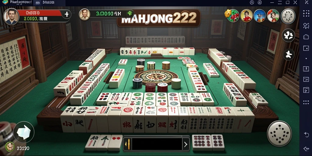 Tampilan menarik dari gameplay <strong>MAHJONG222</strong> dengan desain ubin yang indah.