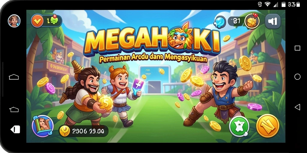 Tampilan gameplay MEGAHOKI yang seru dan penuh tantangan.
