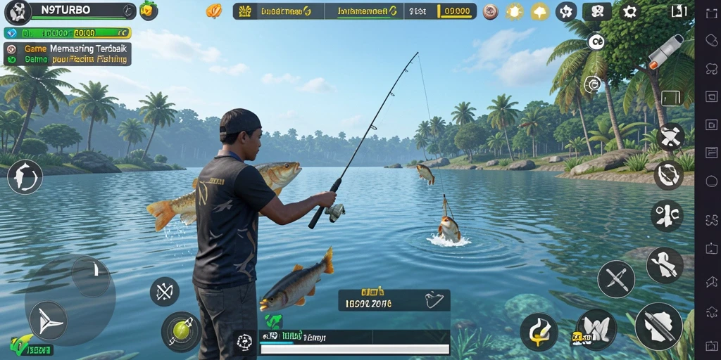 Tangkapan ikan besar dalam gameplay N9TURBO yang seru.