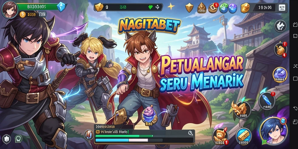 Tampilan gameplay yang seru dan karakter anime yang menarik.
