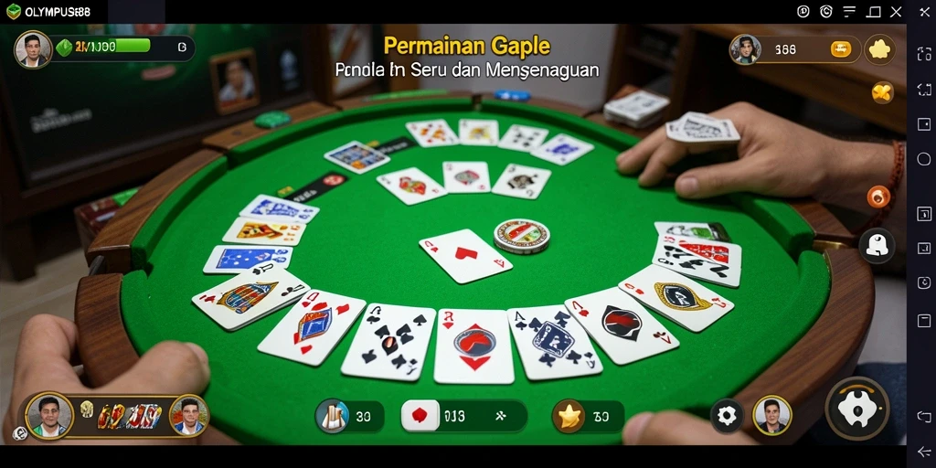Tampilan gameplay OLYMPUS88 yang menampilkan suasana permainan Gaple.