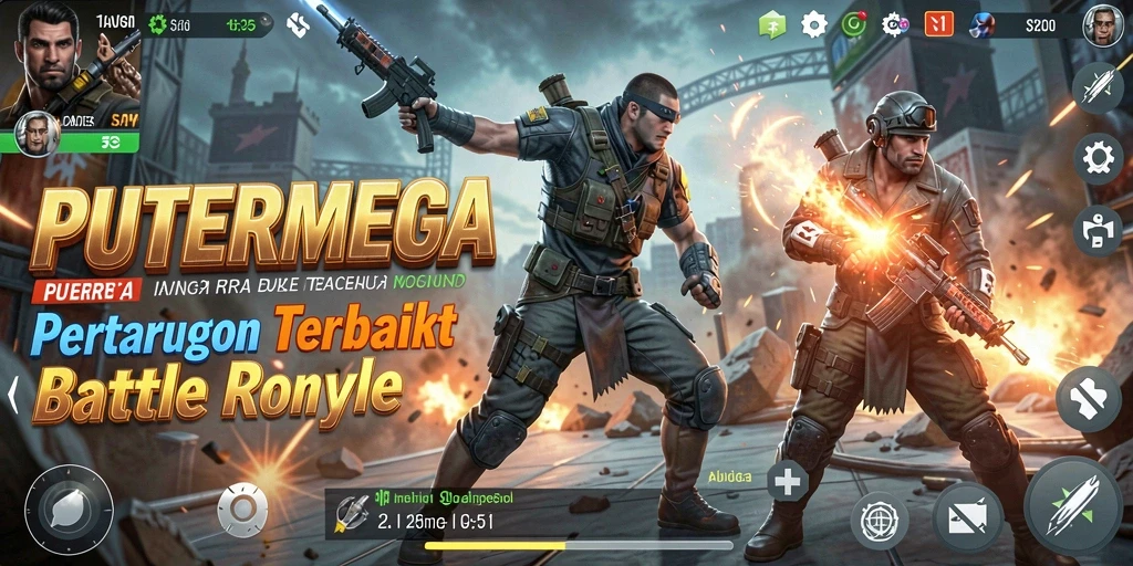 Gameplay PUTERMEGA yang intens dan mendebarkan di medan perang.