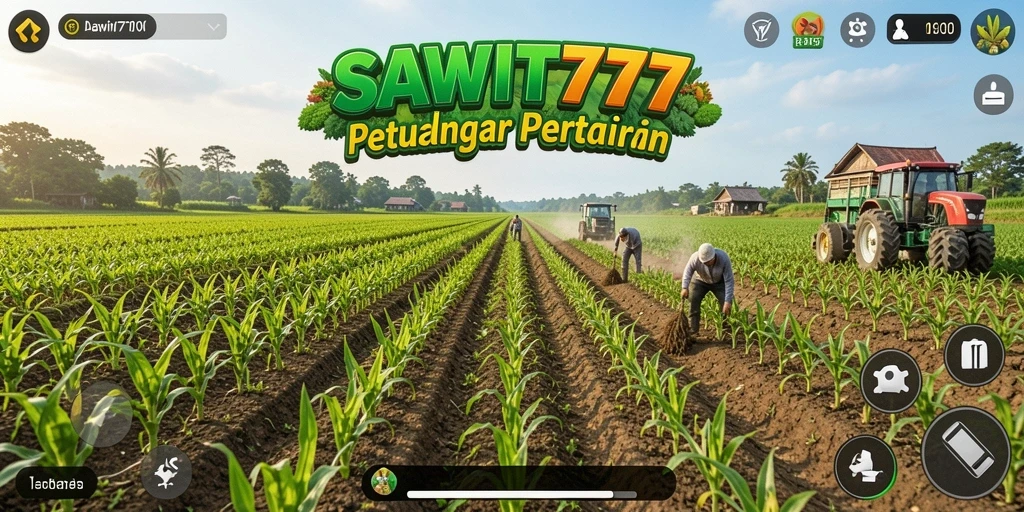 Screenshot gameplay SAWIT777 menampilkan aktivitas bertani yang seru.