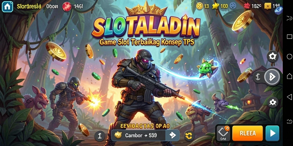 Screenshot menunjukkan gameplay seru SLOTALADIN dengan efek visual menakjubkan.
