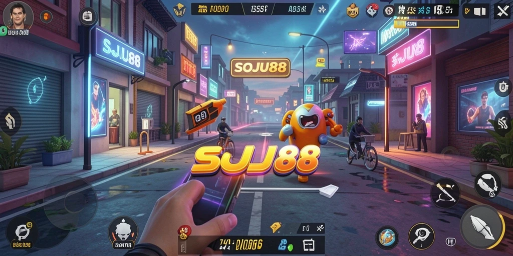 Screenshot gameplay SOJU88 menampilkan interaksi karakter yang menarik.